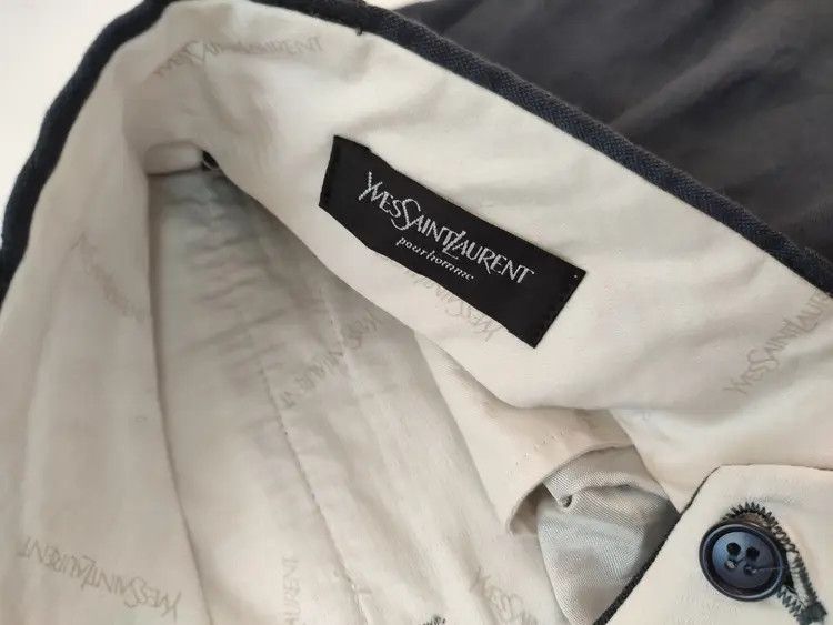 Yves Saint Laurent YSL Pour Homme Grey Flax Vintage Pants Size US 32 / EU 48 - 8 Thumbnail