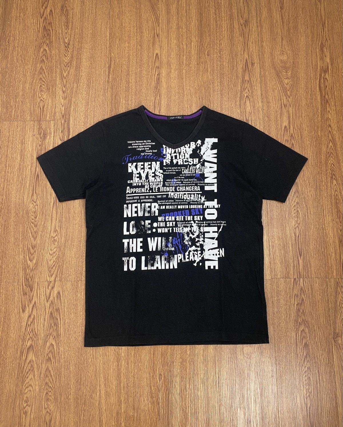 If Six Was Nine × Japanese Brand × Le Grande Bleu (L.G.B.) Vide el bois words tee Size US L / EU 52-54 / 3 - 1 Thumbnail