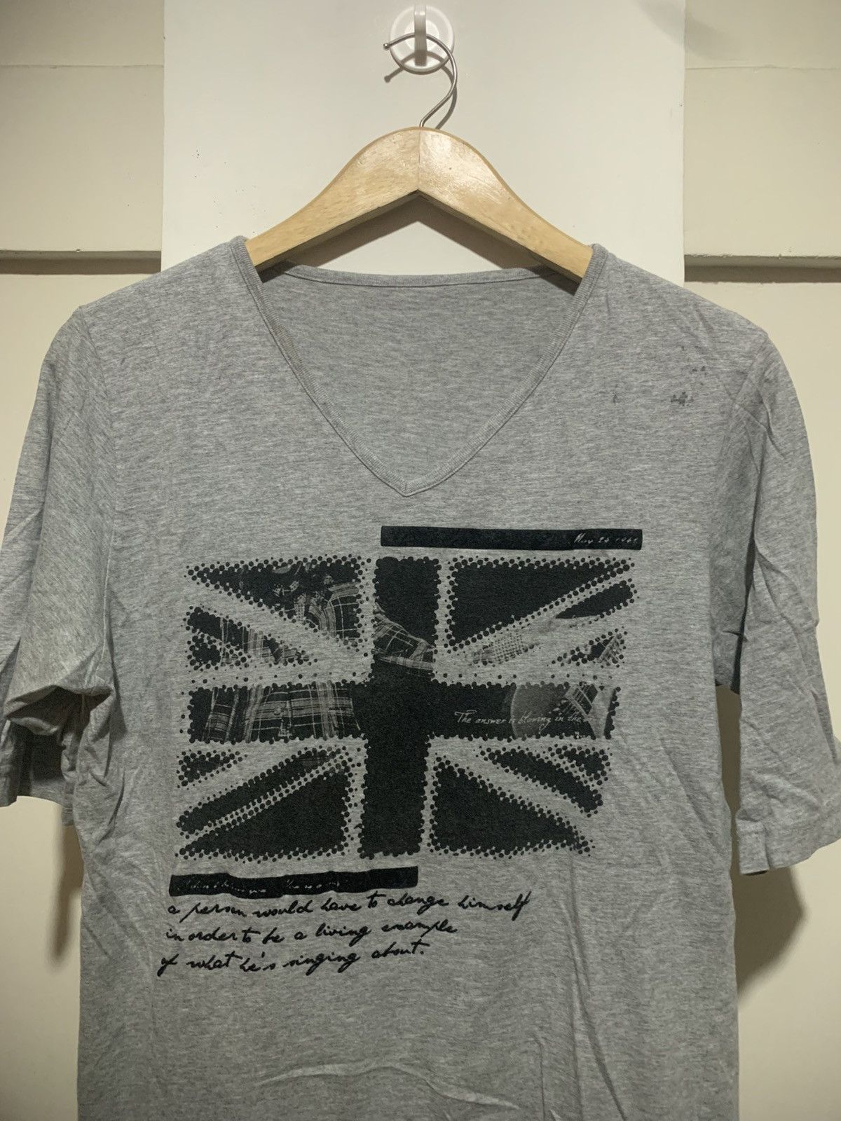 Japanese Brand Japanese Poem Quotes Union Jack Tee Shirt Size US L / EU 52-54 / 3 - 5 Thumbnail