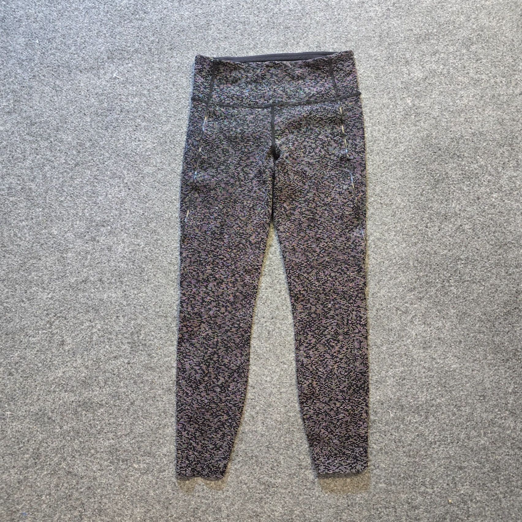 Lululemon Lululemon Wunder Under Crop Leggings Womens Size 4 Black Speckled Athletic Stretch Carnival Size 27" / US 4 / IT 40 - 2 Thumbnail