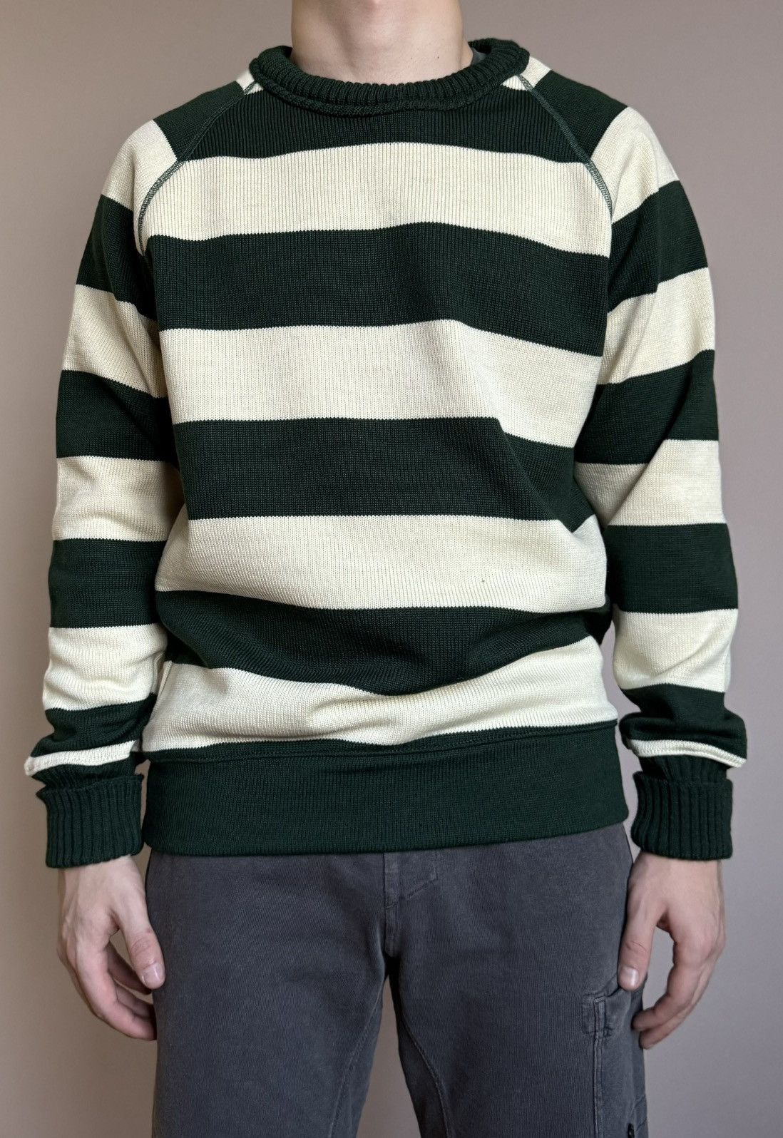 Dehen 1920 Dehen 1920 Wool Sweaters Striped Naval Crew Size US M / EU 48-50 / 2 - 1 Thumbnail