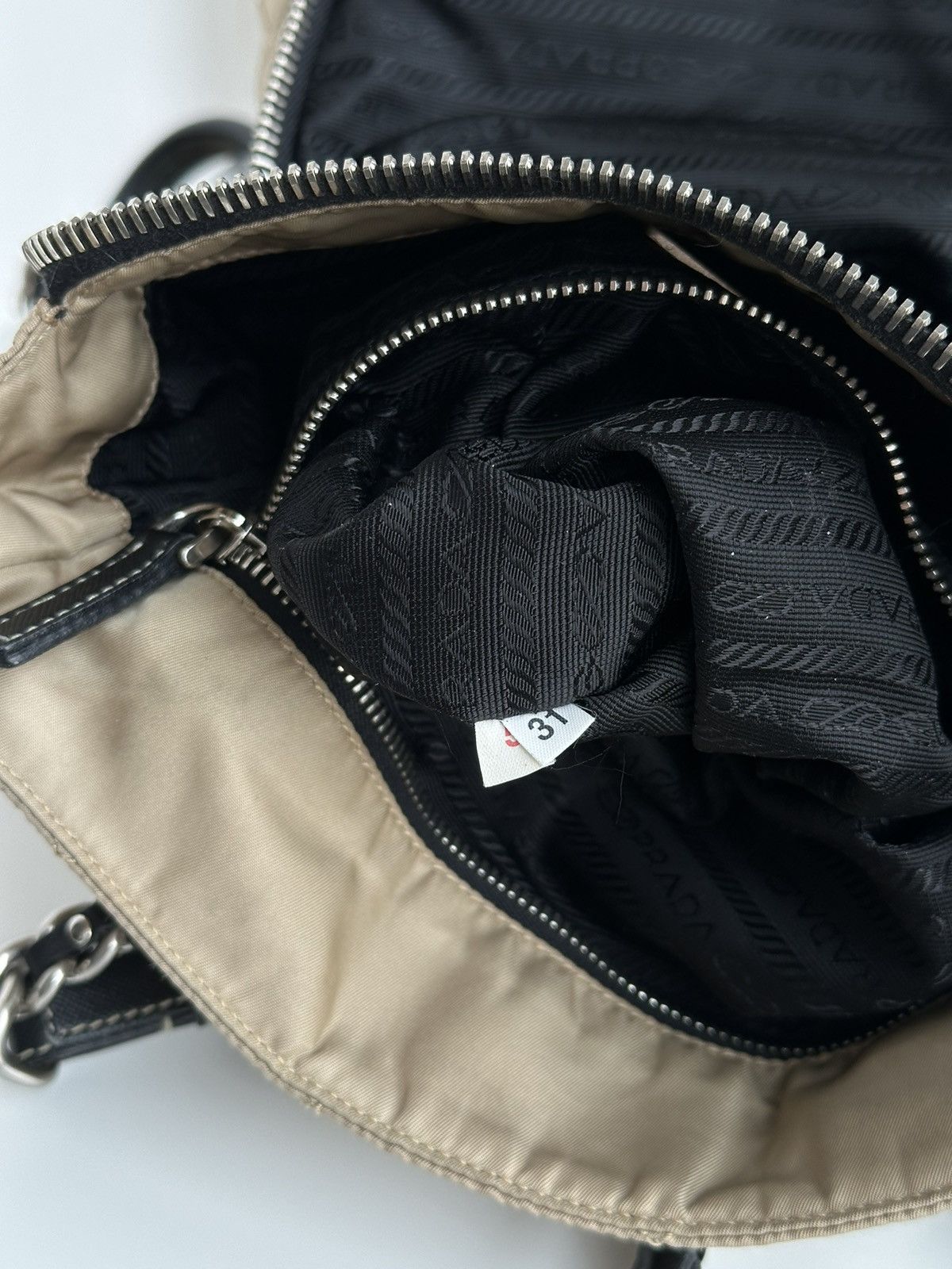 Prada Prada Quilted Chain Shoulder Bag Nylon Beige Tessuto bag Size ONE SIZE - 19 Thumbnail