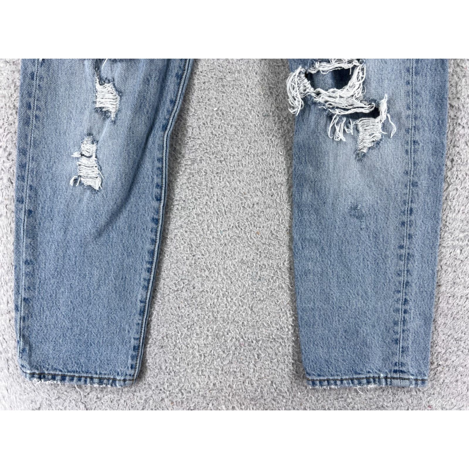 Levi's Levi's Wedgie Fit Jeans Blue Denim Women's Regular 24 Mid Rise Straight Stretch Distressed Casual Size 42" / US 20 - 2 Thumbnail