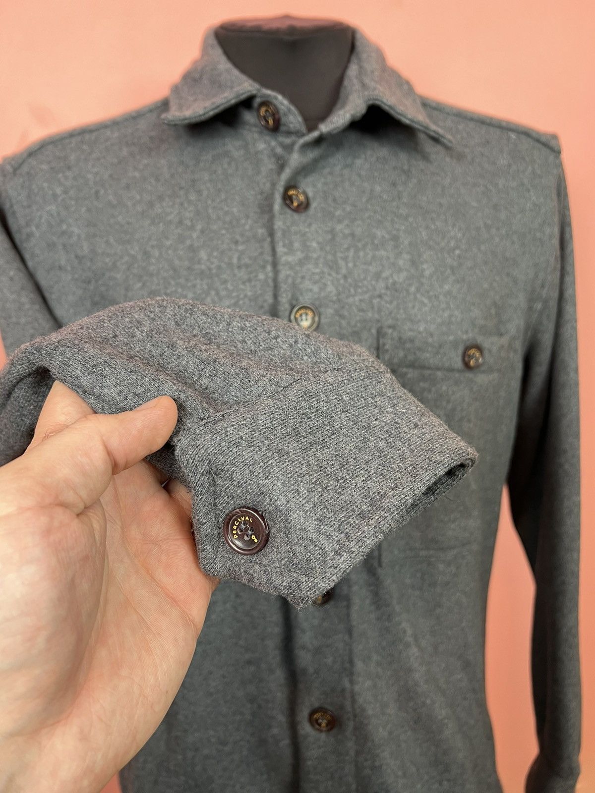 Percival Percival overshirt wool jacket streetwear hype casual Size US L / EU 52-54 / 3 - 7 Thumbnail
