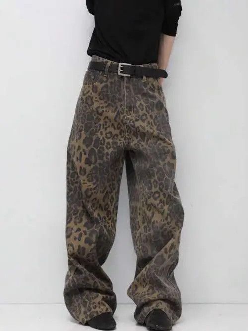 Jean Leopard VINTAGE 90s baggy jeans pants Size US 30 / EU 46 - 1 Thumbnail