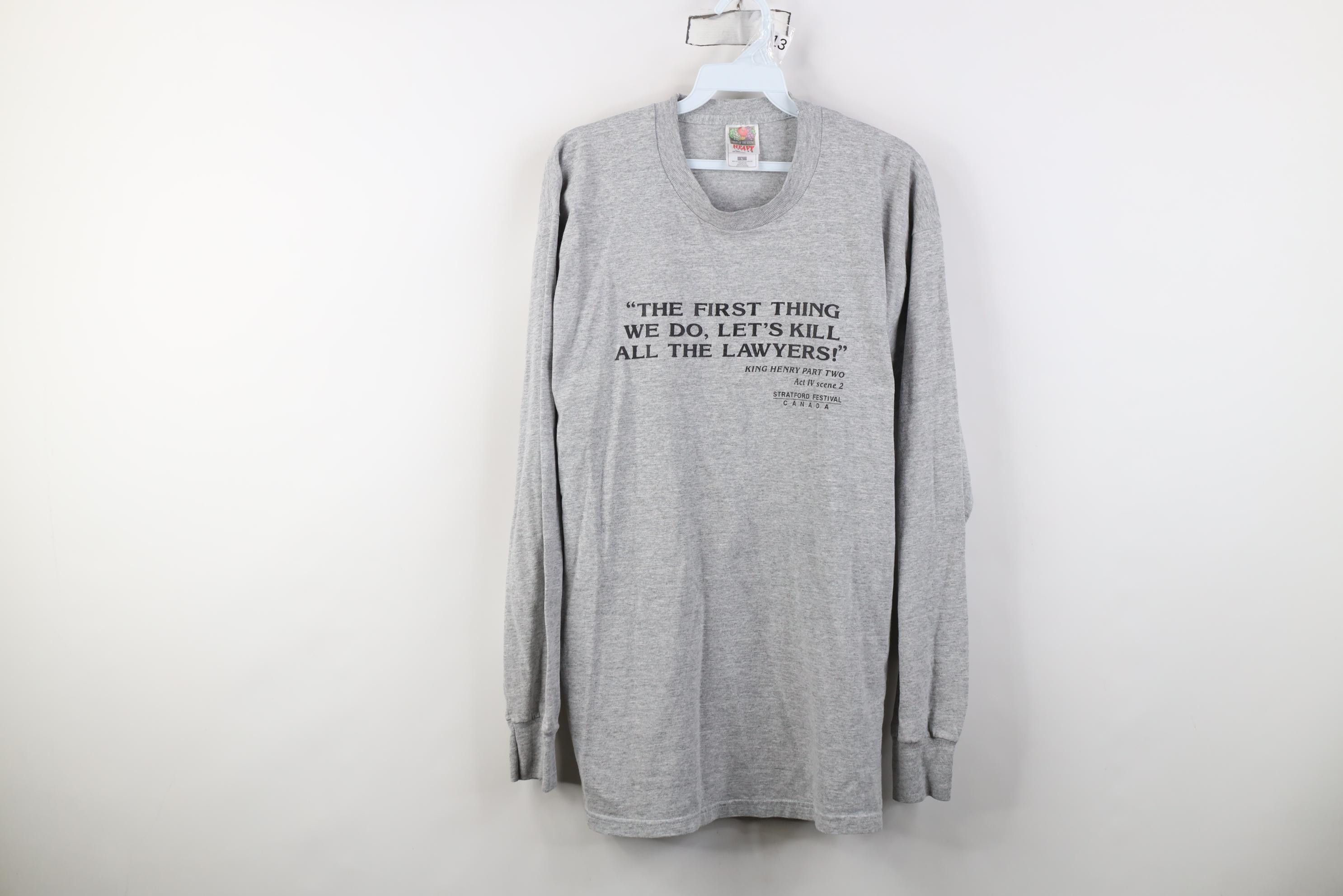 Vintage Vintage 90s Let's Kill All the Lawyers Shakespeare T-Shirt Size US L / EU 52-54 / 3 - 1 Thumbnail