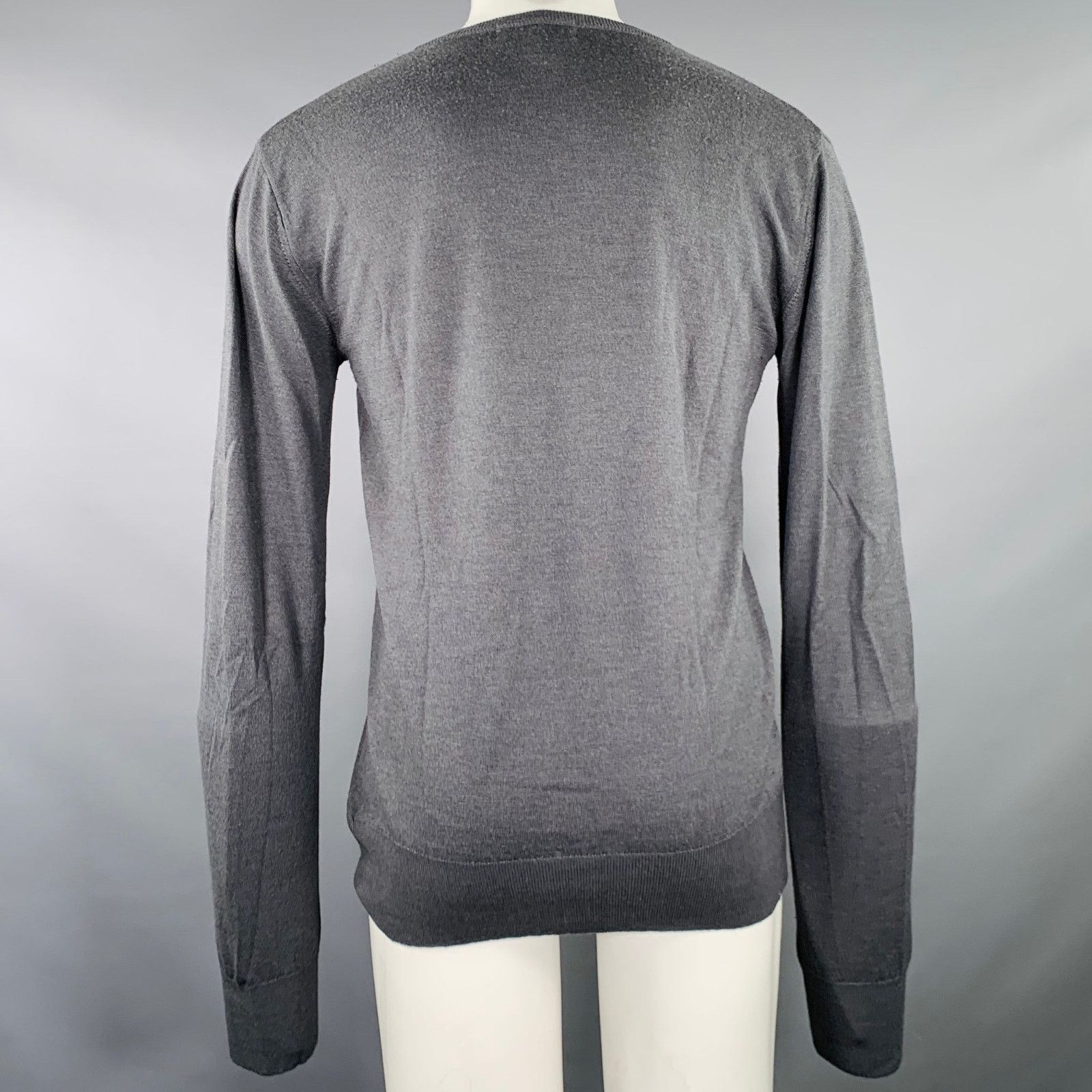 Viktor & Rolf VIKTOR & ROLF Size M Grey Knit V-Neck Pullover Size US M / EU 48-50 / 2 - 4 Thumbnail