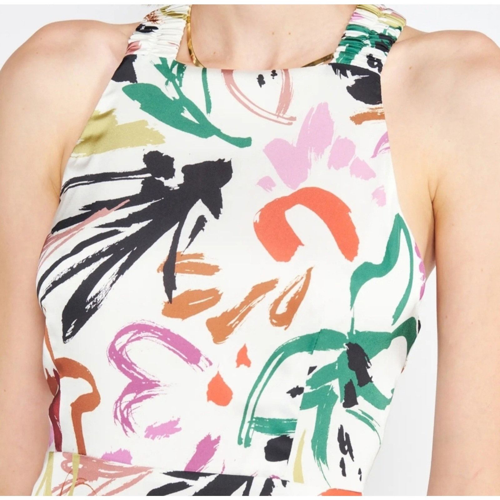 Other En Saison Brushstroke Print Abstract Hazel Hatler Maxi Dress Size M / US 6-8 / IT 42-44 - 6 Thumbnail