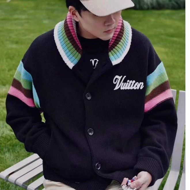 Louis Vuitton LV Tyler x Emb Logo Knit Wool LS Jacket Black XL Size US XL / EU 56 / 4 - 9 Thumbnail