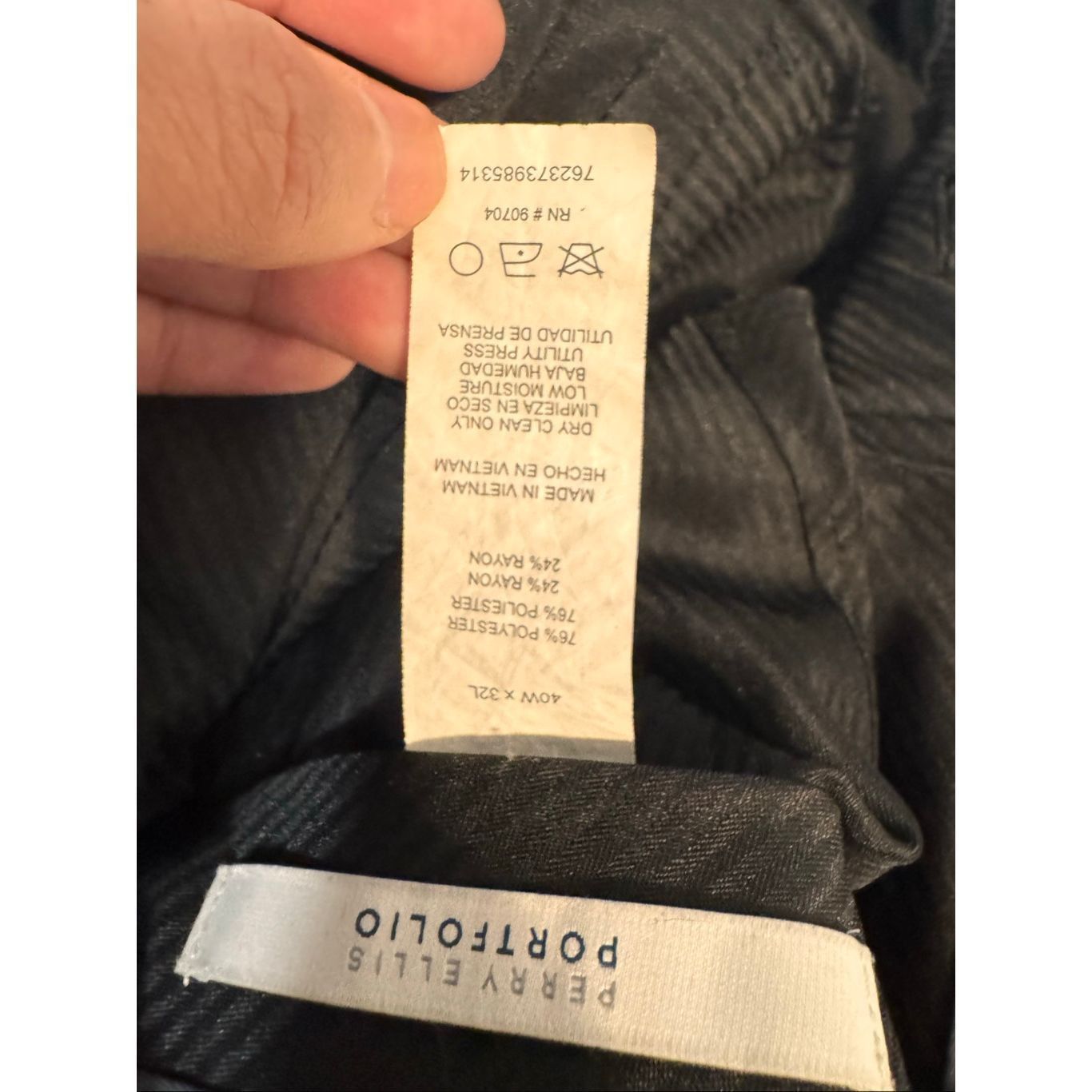 Perry Ellis Perry Ellis Portfolio Black Dress Pants 40x32 – Classic Fit, Size US 40 / EU 56 - 2 Thumbnail