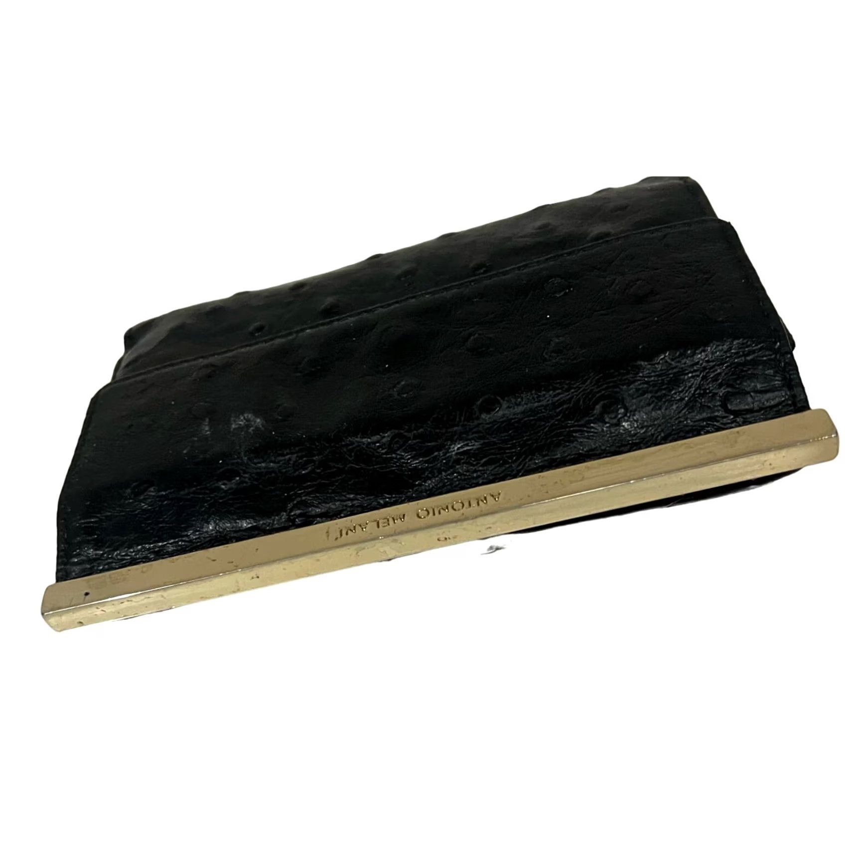 Vintage Antonio Melani Wallet Women Black Leather Textured Bifold Clutch Size ONE SIZE - 2 Thumbnail