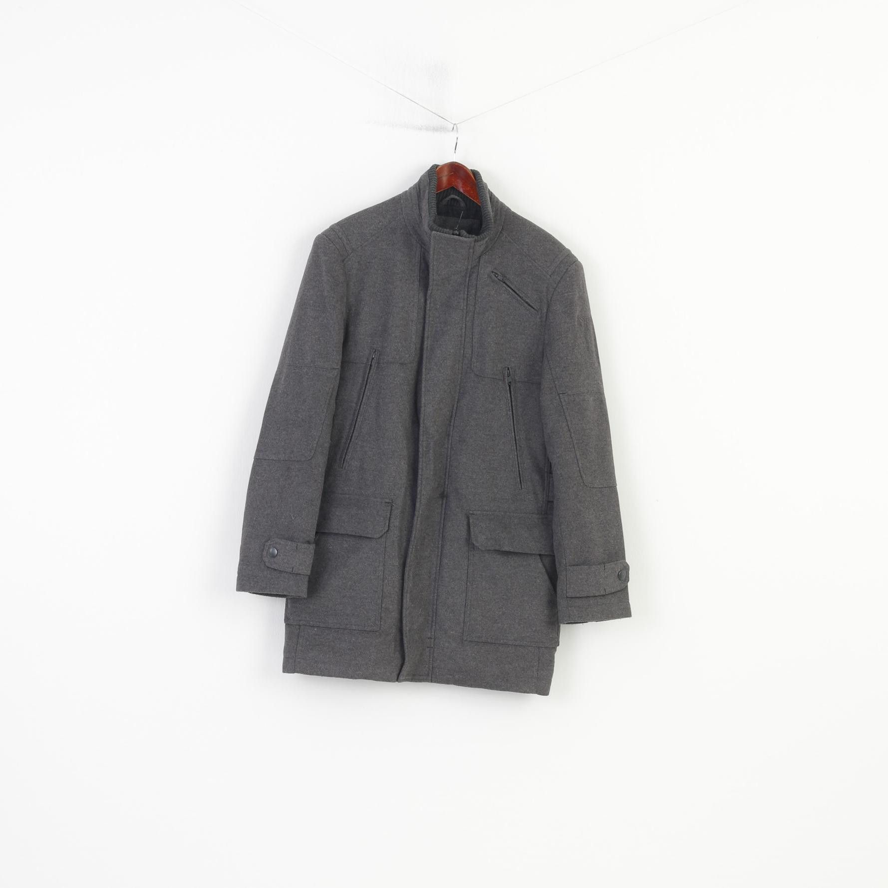 NEXT Next Men M Coat Grey Signature Full Zipper Vintage 11005 Size US M / EU 48-50 / 2 - 1 Thumbnail