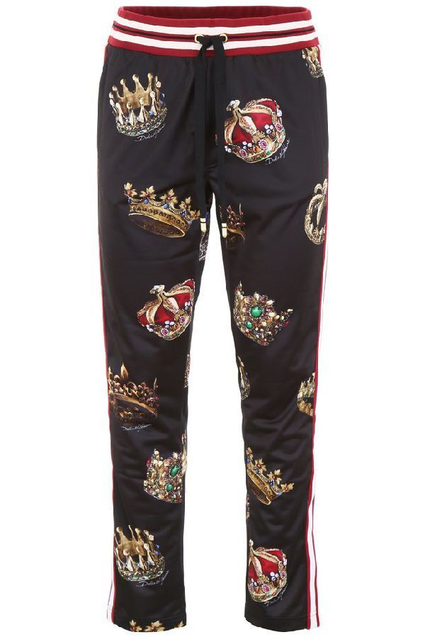 Dolce & Gabbana Dolce & Gabbana Crown Motif Printed Track Pants Size US 30 / EU 46 - 2 Thumbnail