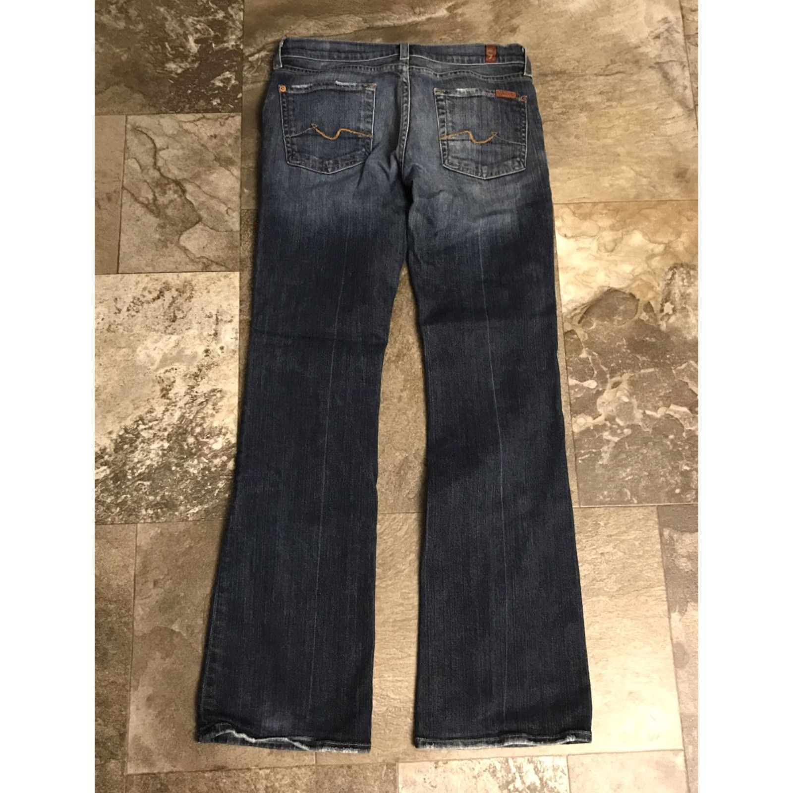 7 For All Mankind 7 for all Mankind Jeans Bootcut 28 Women's Blue Denim USA Made 30in Waist 32in Inseam Stretch Regular Size 28" / US 6 / IT 42 - 4 Thumbnail