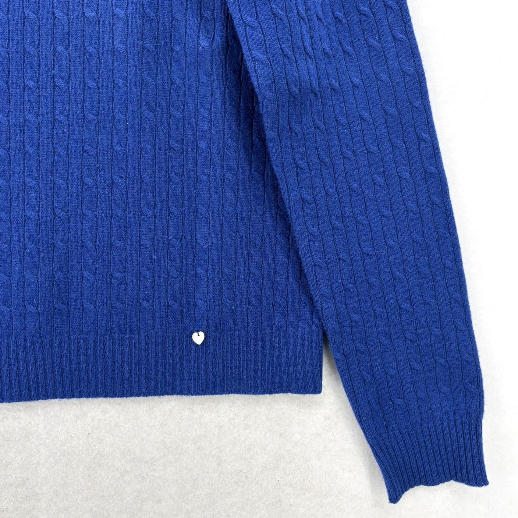 Vintage Marina Luna Sweater Womens XL Blue 100% Cashmere Crew Neck Cable Knit Pullover Size XL / US 12-14 / IT 48-50 - 3 Thumbnail