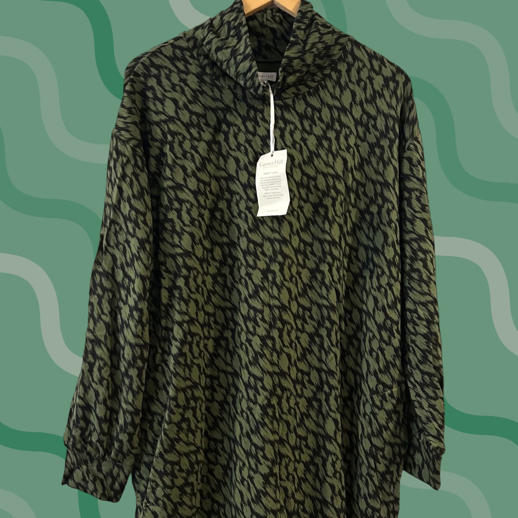 Vintage Garnet Hill Zen Comfort Knit Turtleneck Dress Forest Texture Green Size M Kleid? Size M / US 6-8 / IT 42-44 - 1 Thumbnail
