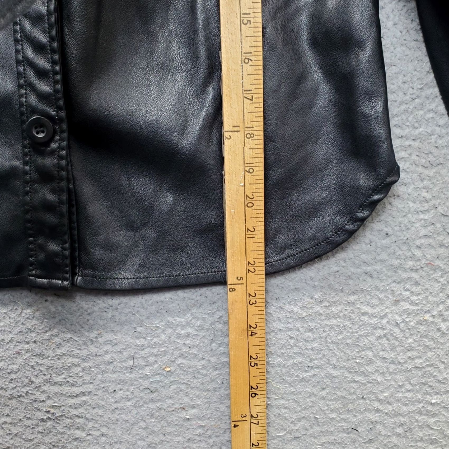 7 For All Mankind 7 For All Mankind Faux Leather Shirt Jacket Womens M Black Collared Button Front Shirt Size M / US 6-8 / IT 42-44 - 3 Thumbnail