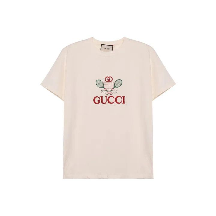 Gucci Embroidered Casual Crew Neck T-Shirt