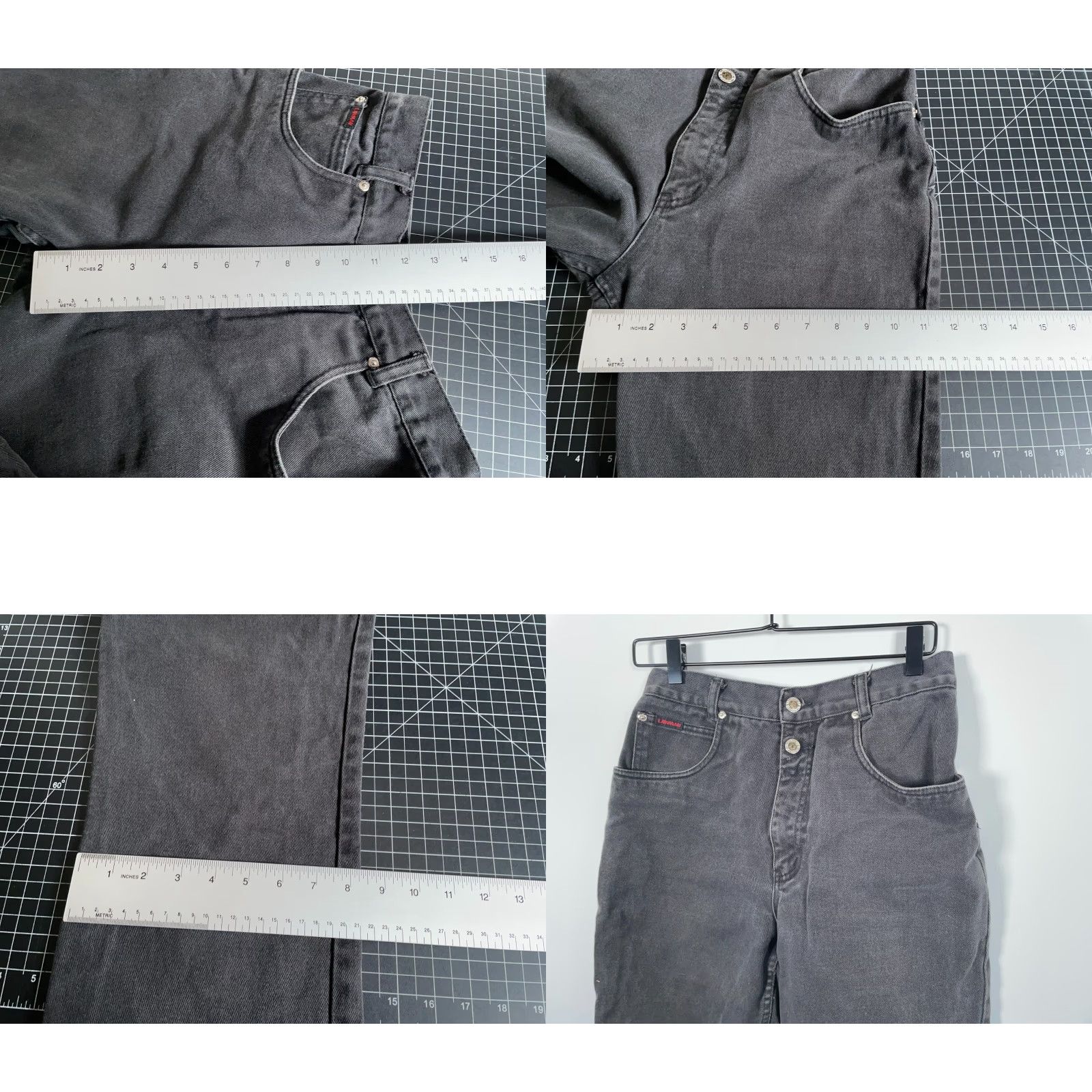 Vintage VINTAGE Lawman Jeans Women's 11 (28 x 33) Black Denim High Waisted Zip Fly 5-Pocket Cowboy Retro Womens Size 28" / US 6 / IT 42 - 8 Thumbnail