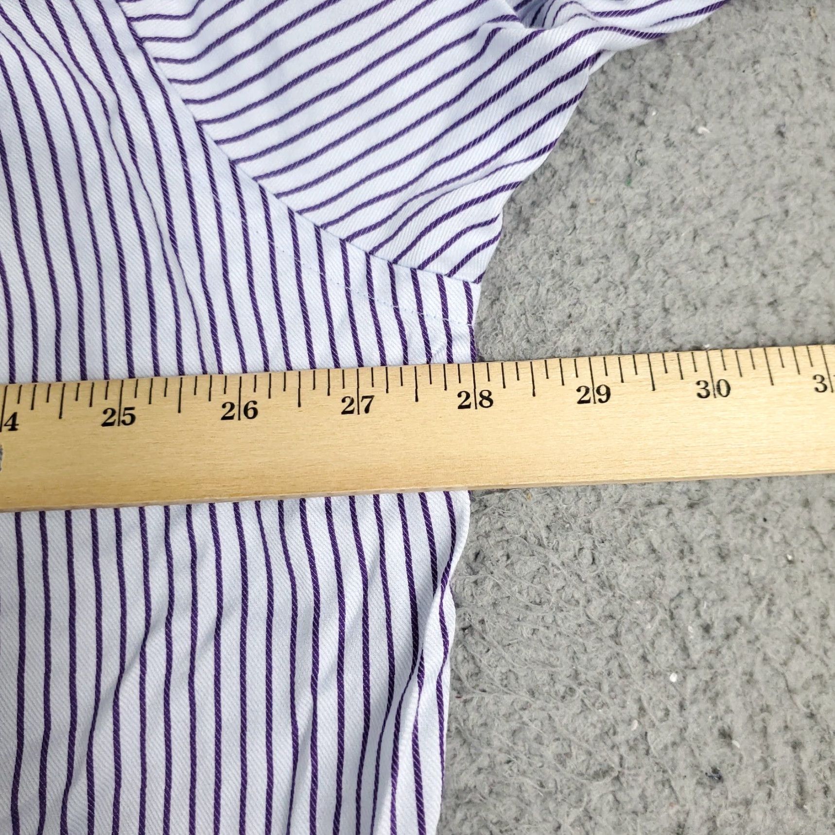 Tommy Bahama Tommy Bahama Shirt Mens 17 Purple Striped Dress Button Up Long Sleeve - Classic, Modern, Preppy, Wedding, Workwear Mens Dress Shirt Size 46R - 6 Thumbnail