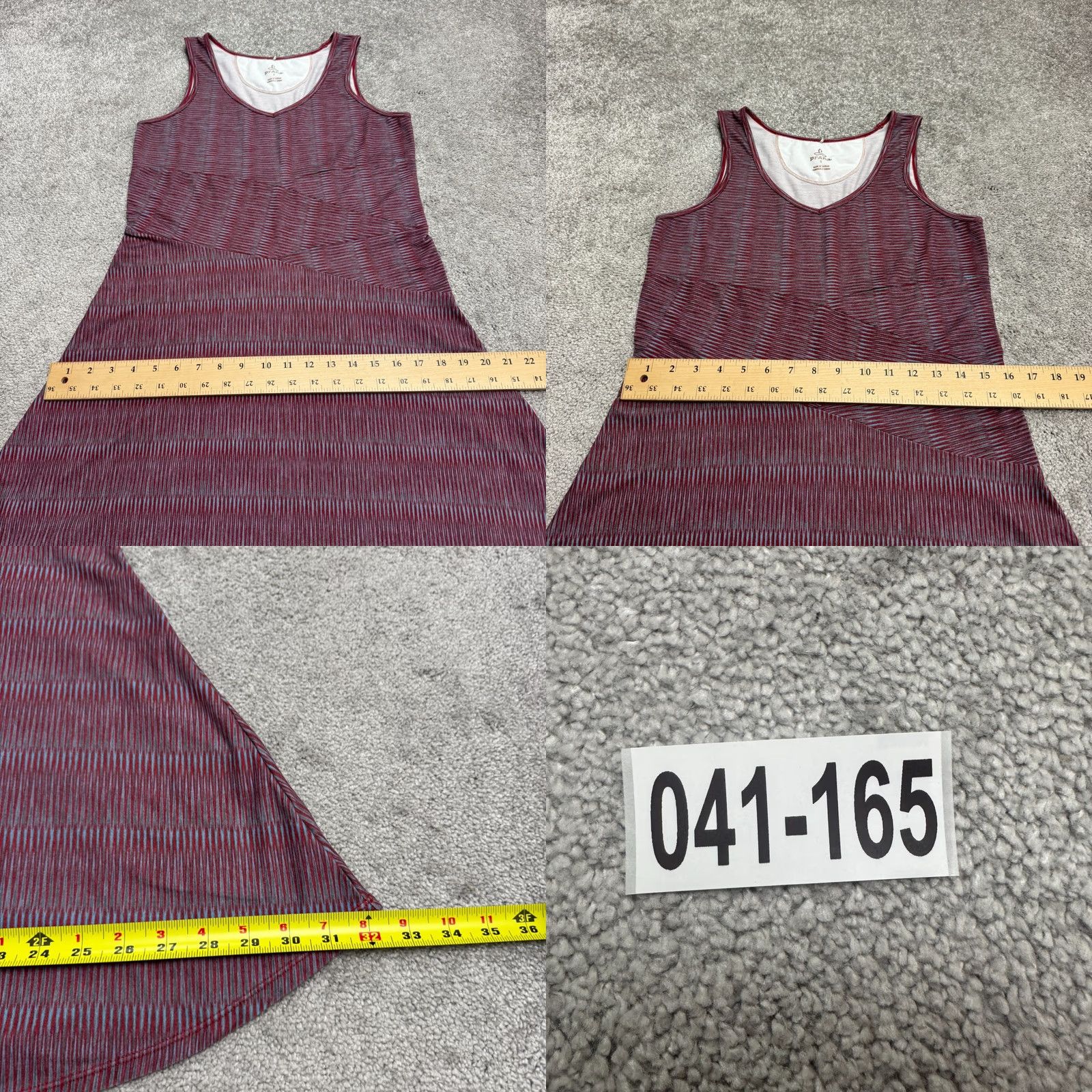 Prana Prana Amelie Sleeveless A-Line Dress Women S Burgundy Gray Geometric Stretch Multicolor Sleeveless V-Neck Knee Length Bohemian Pattern Casual Shirt? Size S / US 4 / IT 40 - 9 Thumbnail