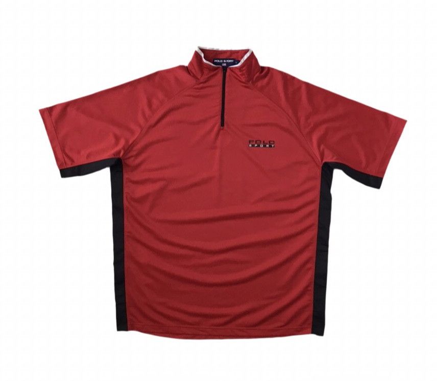 Ralph Lauren Sport Polo Sport Ralph Lauren Vintage 1/4 Zip Jersey Mens L Red Size US L / EU 52-54 / 3 - 1 Thumbnail