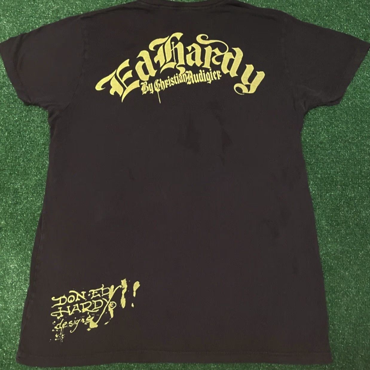 Ed Hardy VINTAGE Ed Hardy T-Shirt Womens XL Black Skull Tattoo Rose Heart Love Kills Slow Y2K 90s Grunge Punk Hip Hop Size XL / US 12-14 / IT 48-50 - 2 Thumbnail