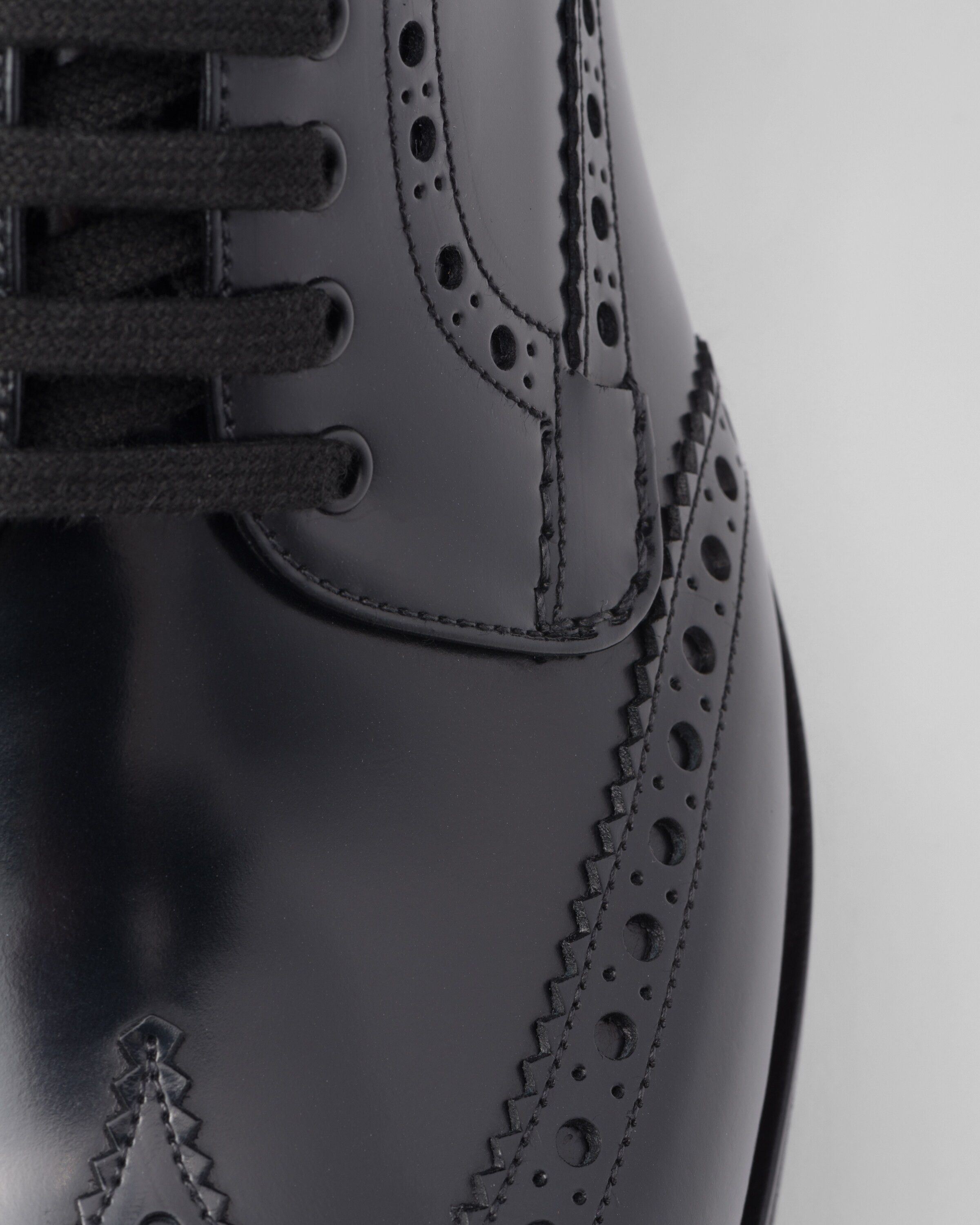 Prada o1la1rc1a0925 Brushed Leather Derby Brogues in Black Size US 9 / EU 42 - 6 Thumbnail