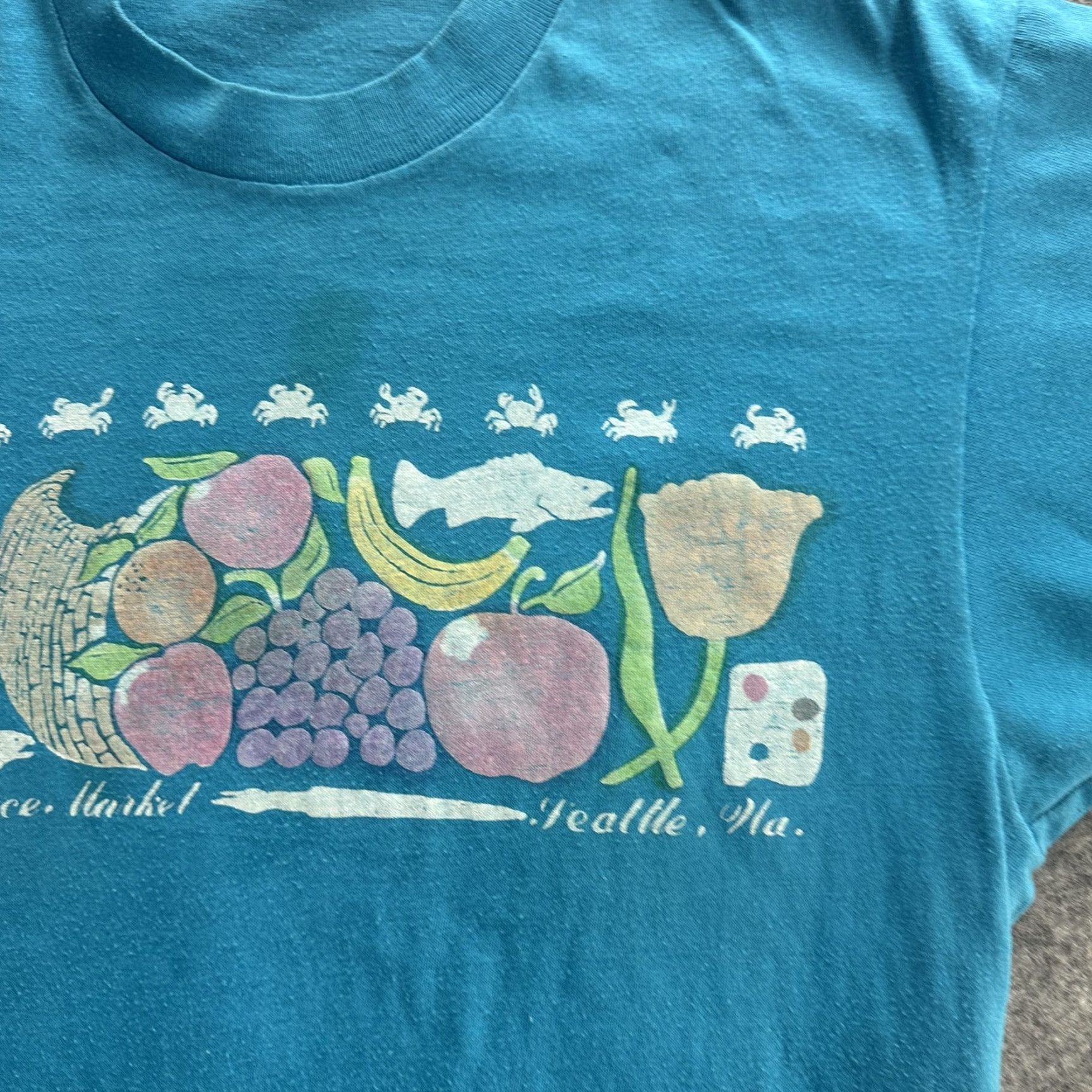 Hanes VINTAGE Pike Place Market Shirt Mens M Blue Seattle 80s Hanes Tee Graphic Print Souvenir Size US M / EU 48-50 / 2 - 6 Thumbnail