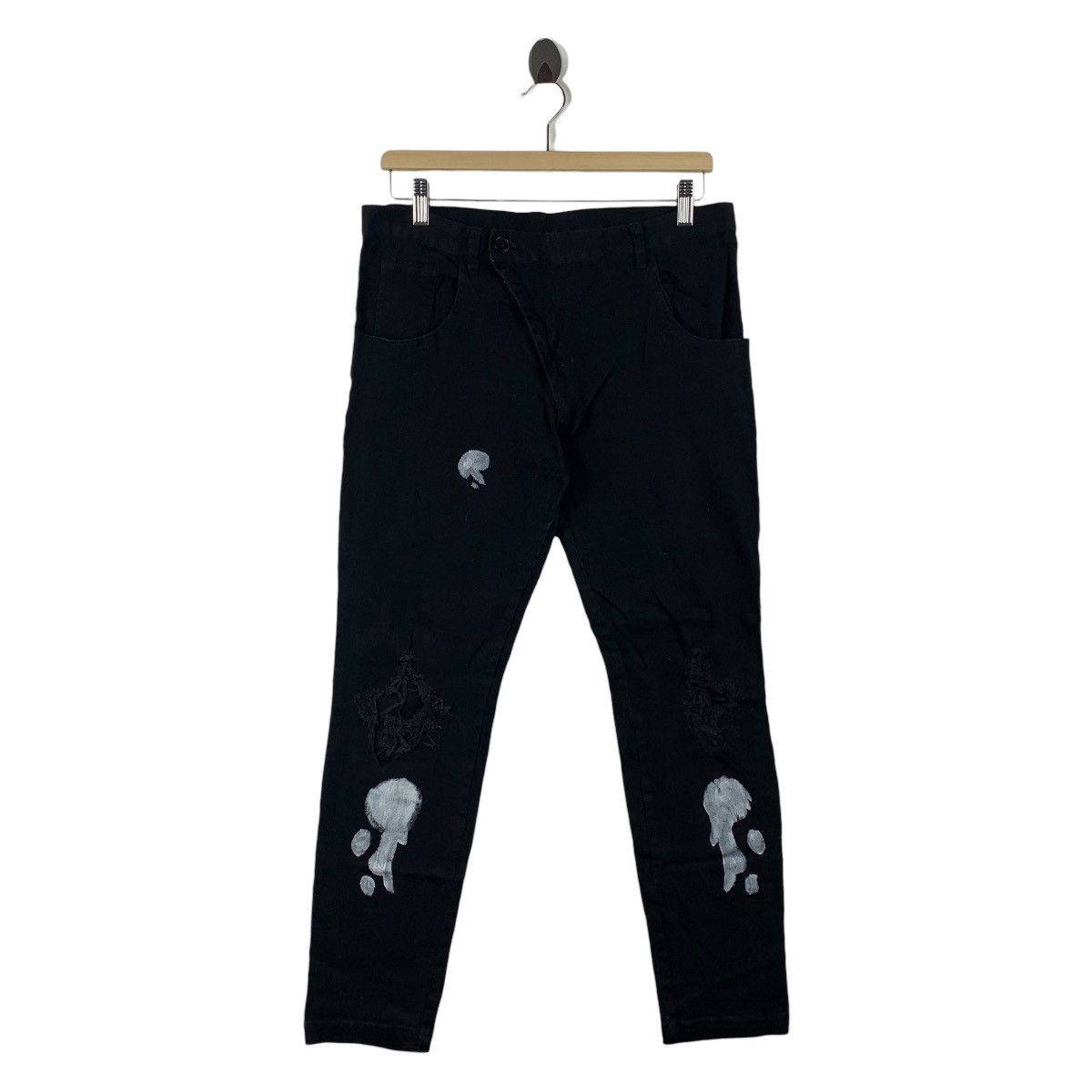 NOVEMBER RAIN by Kingly mask distressed painted jeans
