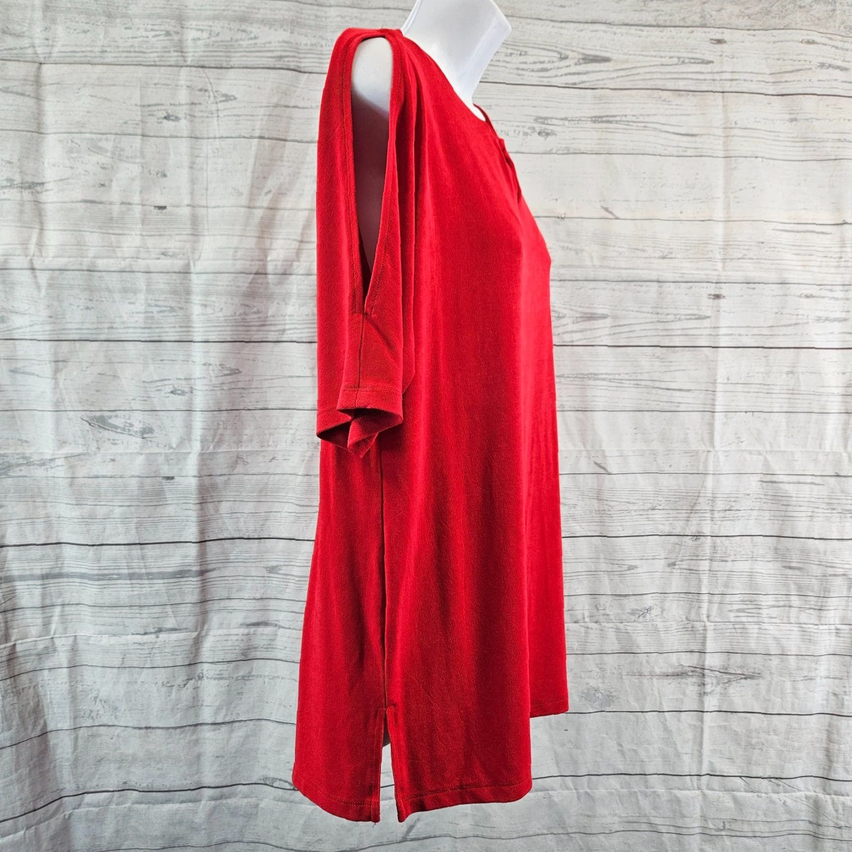 Vintage Chico's Travelers Blouse Women's Top M Red Travel Split Sleeve Shirt Size M / US 6-8 / IT 42-44 - 3 Thumbnail