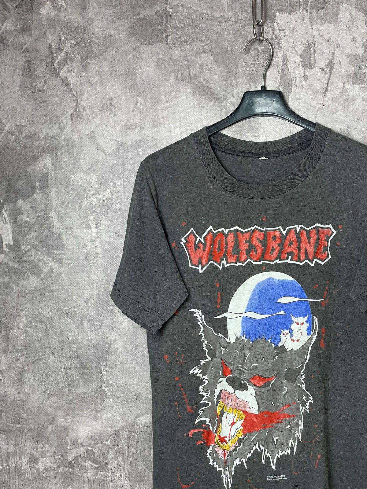 Band Tees × Vintage Vintage 1989 WOLFSBANE ROCK Band Live Fast Die Fast T shirt Size US S / EU 44-46 / 1 - 4 Thumbnail