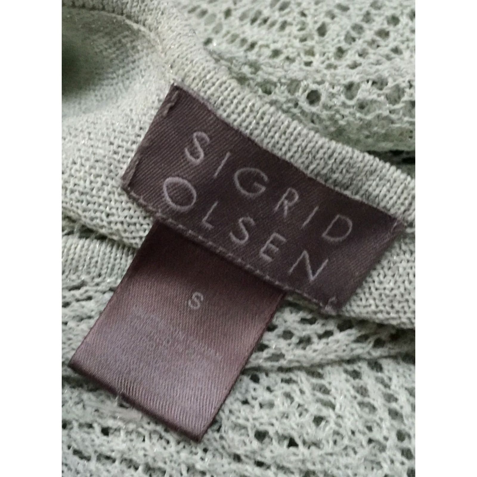 Vintage Sigrid Olsen Womens Tank Top Cardigan Set Perforated Green Small Size S / US 4 / IT 40 - 3 Thumbnail