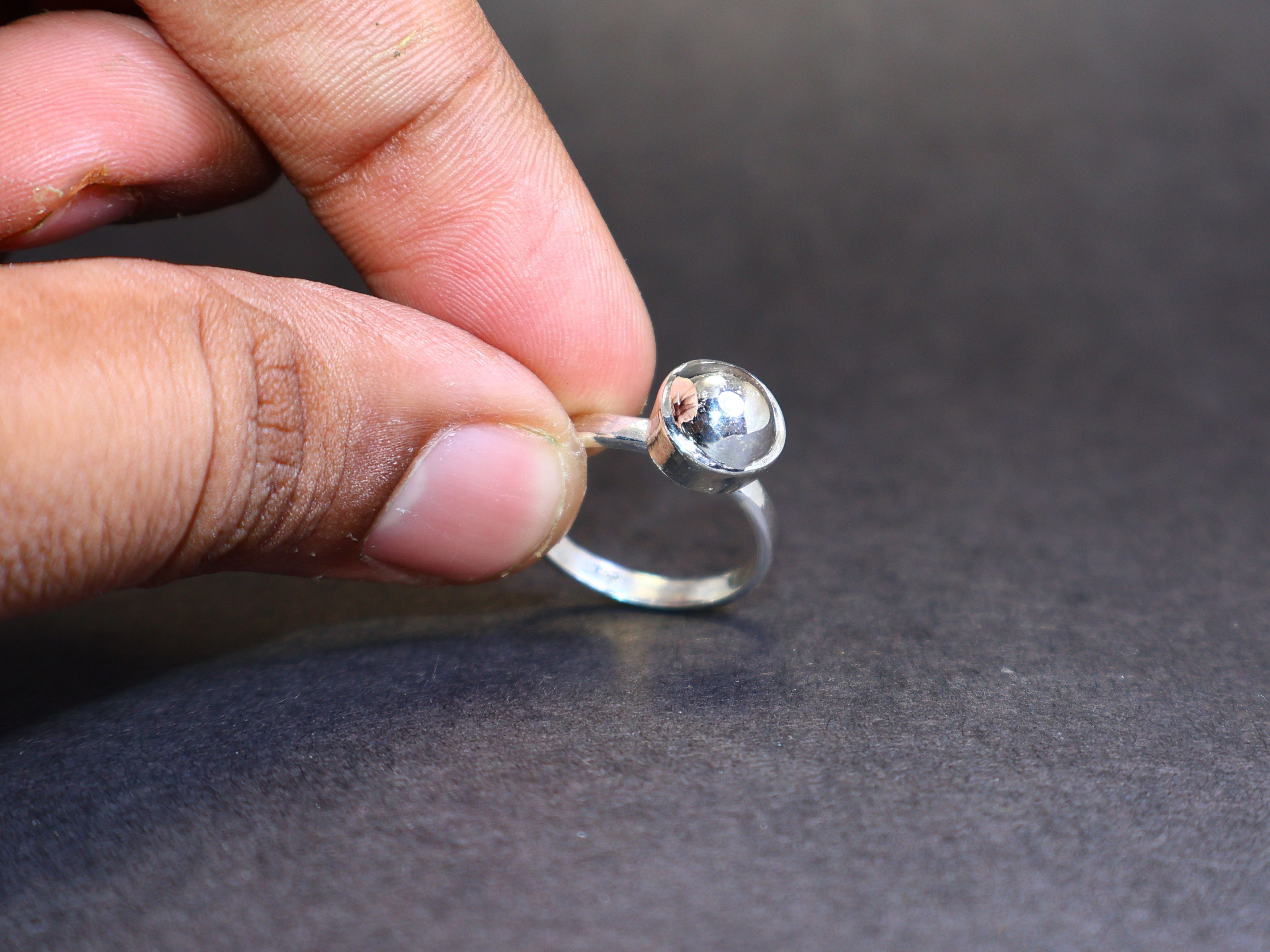 Handmade Ball Ring, Sterling Silver Ring, Handmade Ring, silver ring, Size ONE SIZE - 7 Thumbnail