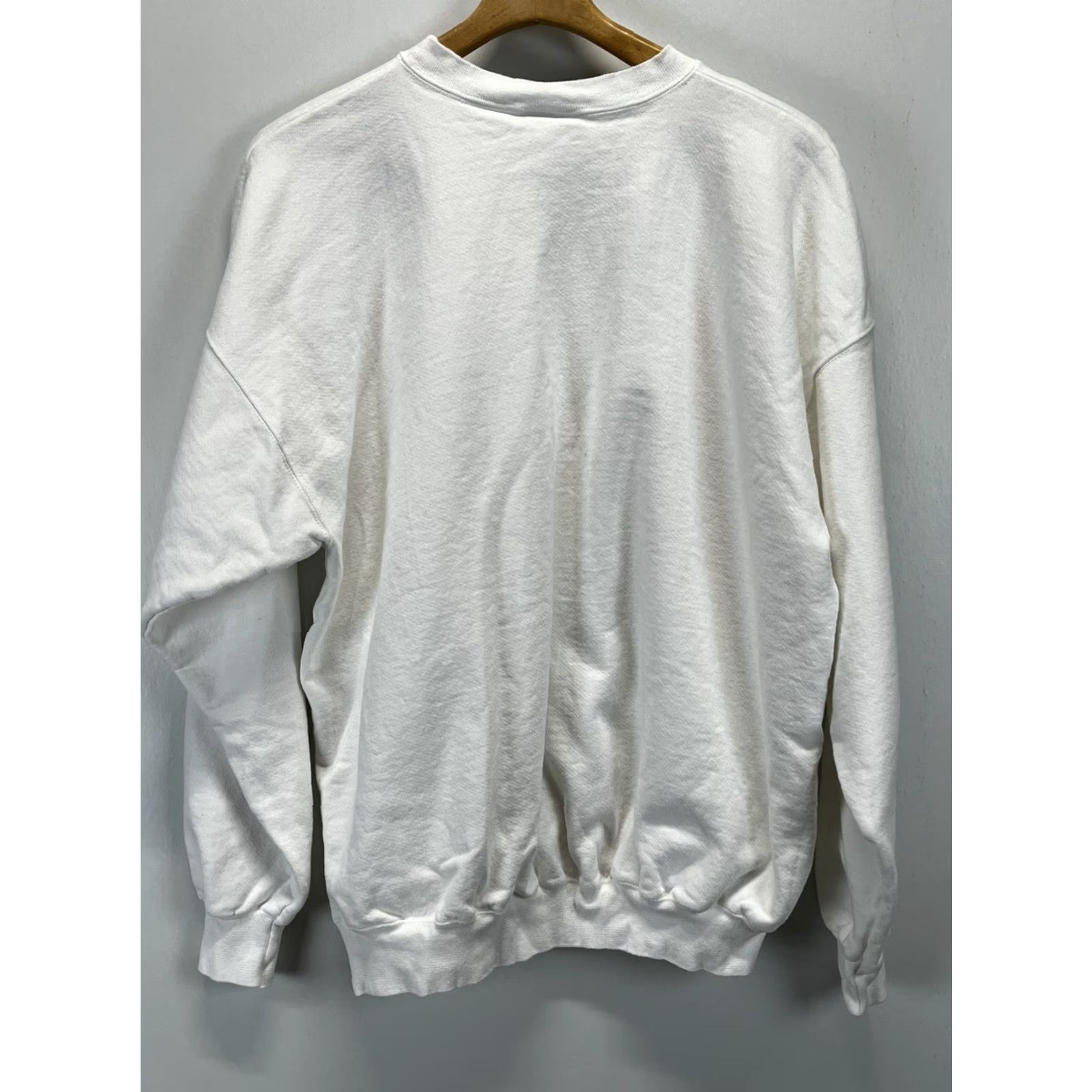 Hanes Vtg 90’s Hanes Super Heavy Cotton Crew Neck Sweatshirt Sz XL White Blank Cotton Blend | Men | Regular | Sweatshirt | Crew Neck | Pullover Size US XL / EU 56 / 4 - 2 Thumbnail