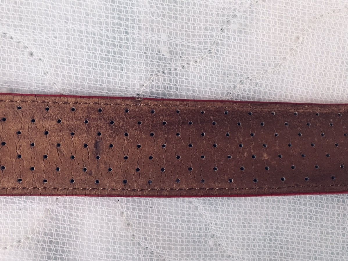 Nike Vintage Y2K Nike Swoosh Belt Buckle & Bill Adler Red Leather Size 46 - 7 Thumbnail