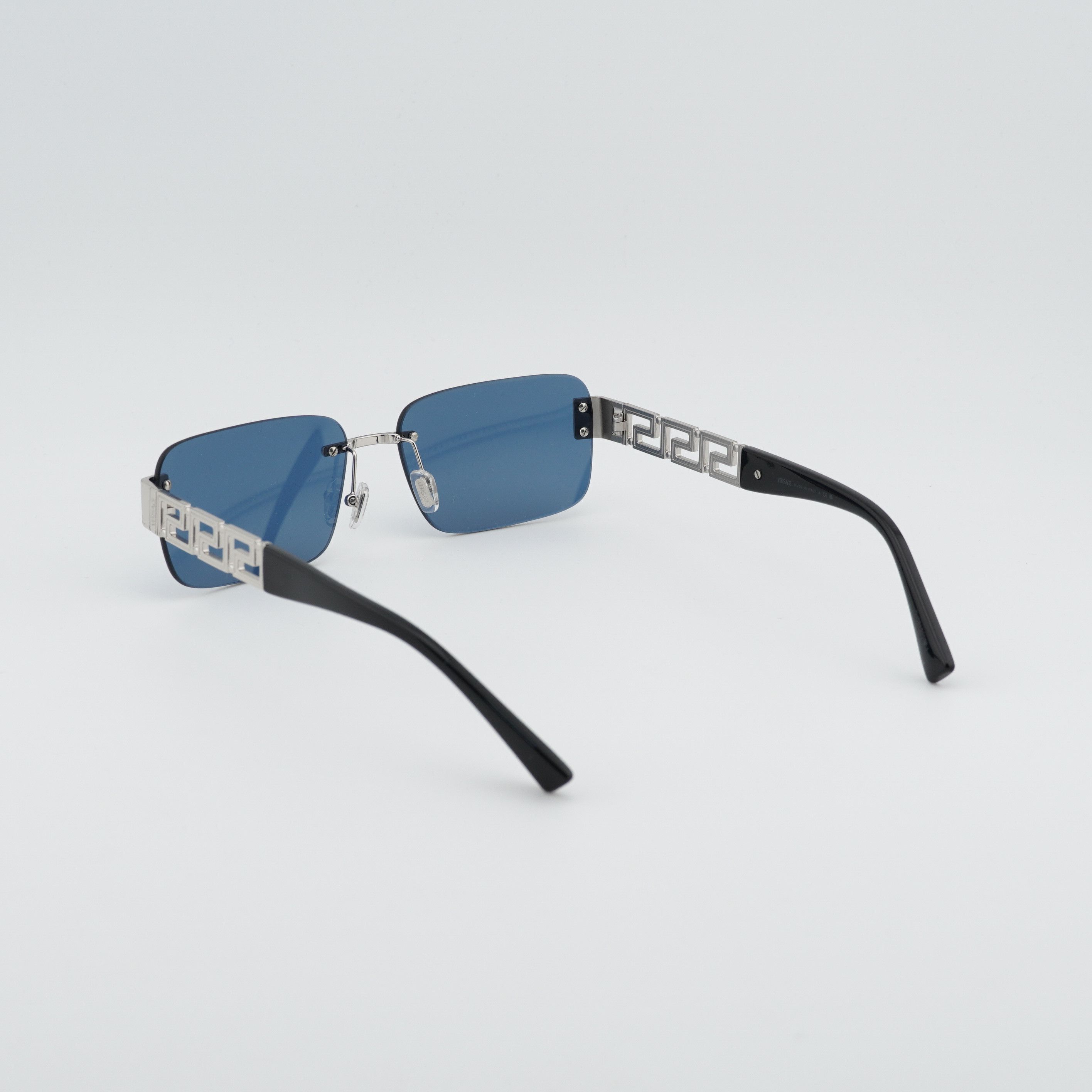 Versace Versace VE2298 1001/80 Sunglasses Silver Rectangle Frame Size ONE SIZE - 4 Thumbnail