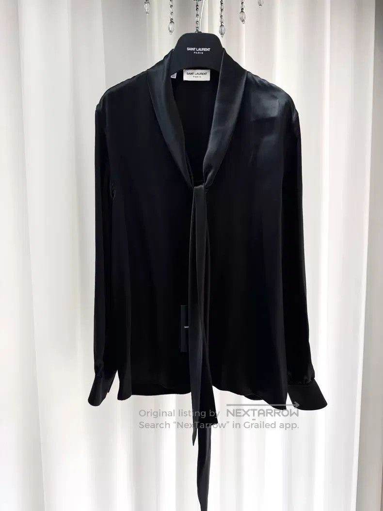 Saint Laurent Paris Saint Laurent Paris Size 41 Ribbon Mulberry Silk Shirt i Size US L / EU 52-54 / 3 - 1 Thumbnail