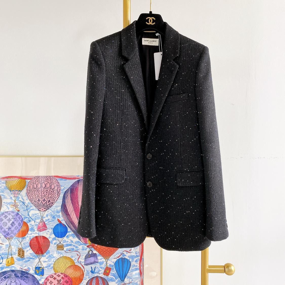 Saint Laurent Paris Saint Laurent Sequin Blazer Size 36 Size XS / US 0-2 / IT 36-38 - 1 Thumbnail