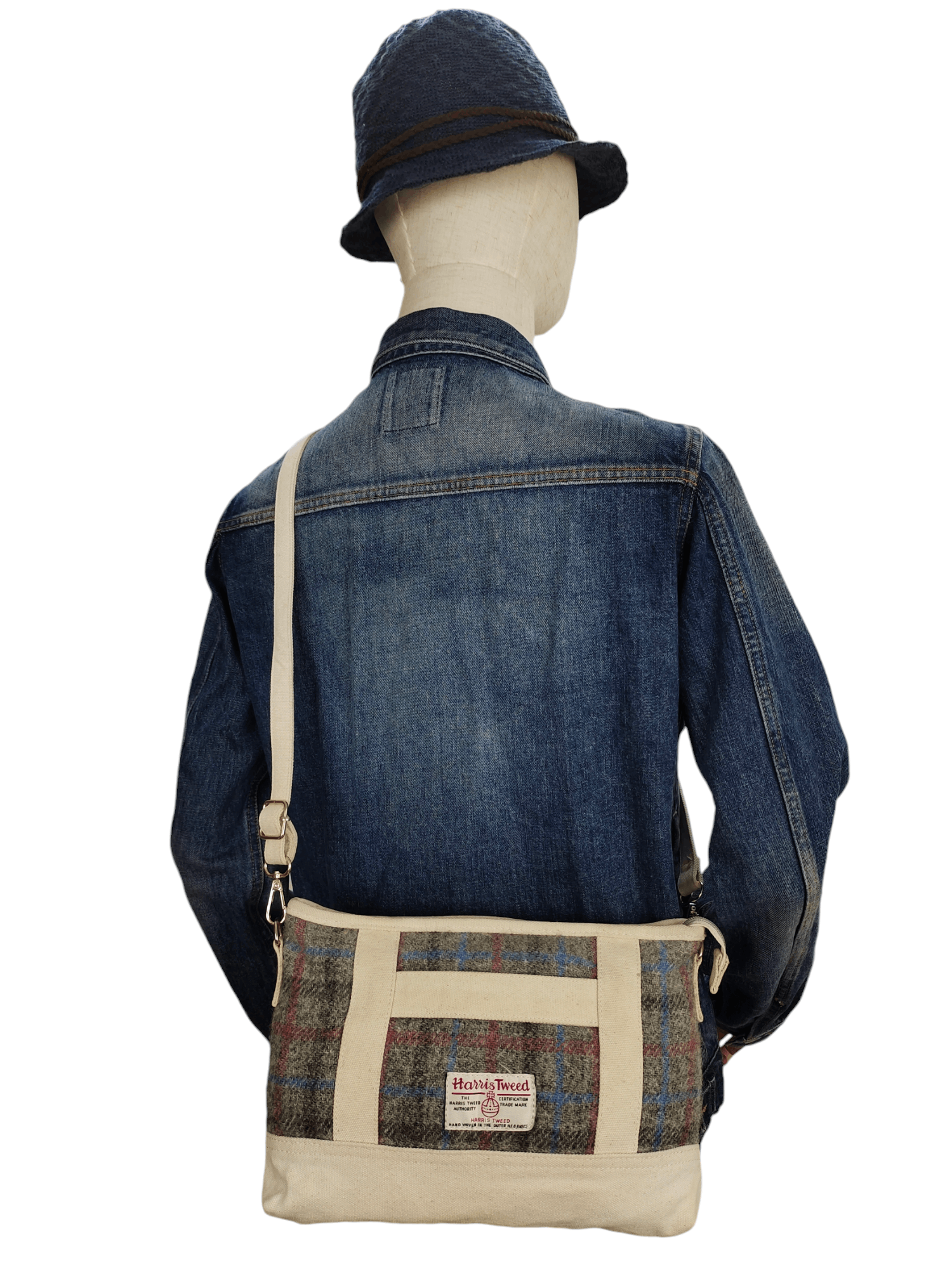 Vintage Harris Tweed Closshi Checkered Plaid Sling Bag