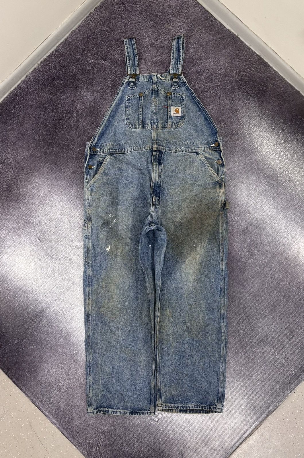 Carhartt Vintage Carhartt Bib Overalls R07 DST Blue Denim Carpenter Size US 42 / EU 58 - 1 Thumbnail