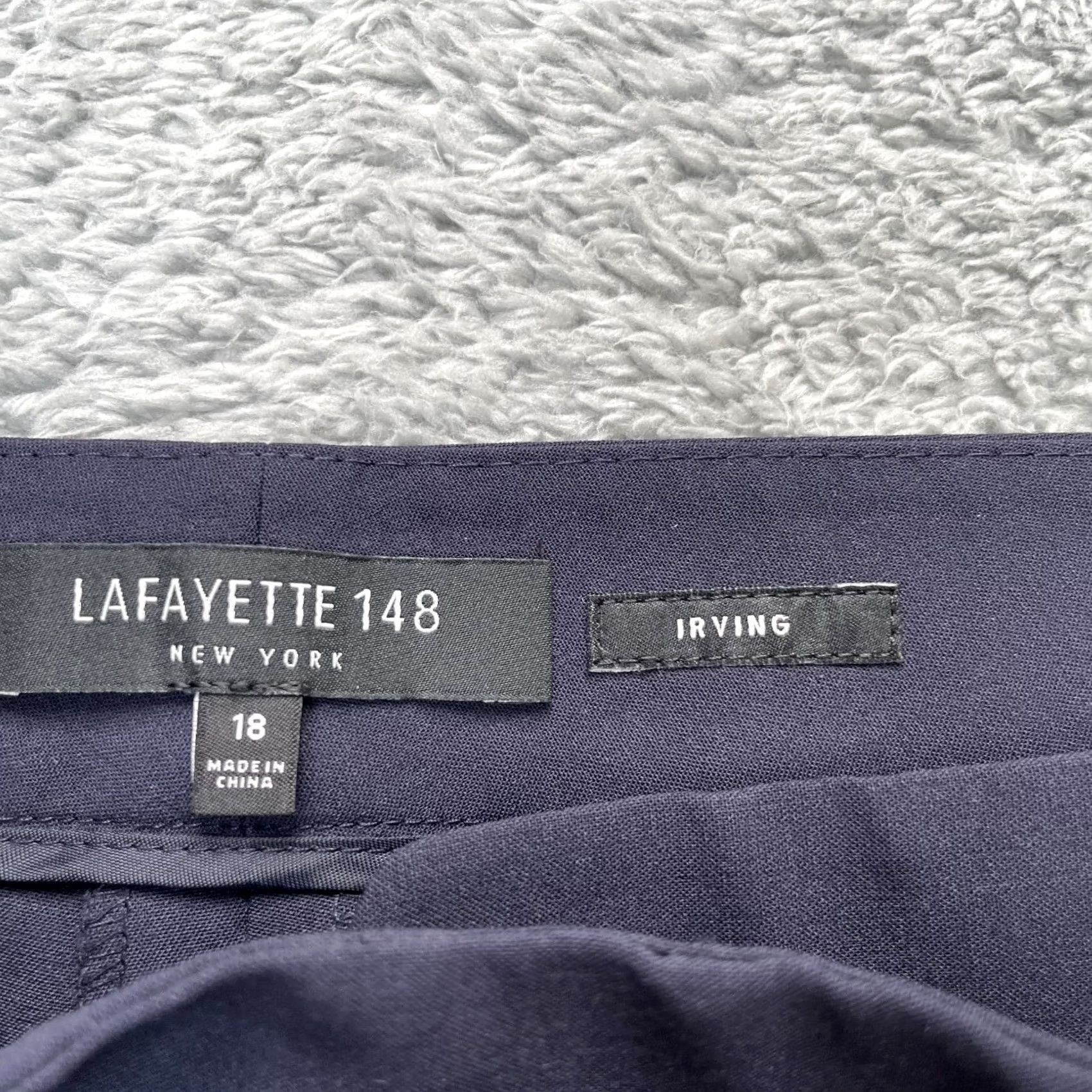Vintage Lafayette 148 New York Pants Womens 18 Blue Irving Tapered Leg Virgin Wool Blend Dress Pants Womens Regular 42 Blue Casual Formal Size 28" / US 6 / IT 42 - 3 Thumbnail