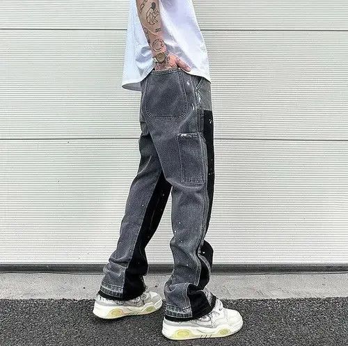 Jean Black Graffiti Wide Jeans Size US 32 / EU 48 - 4 Thumbnail