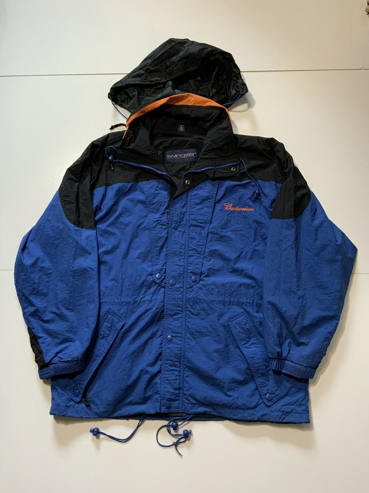 Budweiser × Vintage Vintage 90s Swingster Budweiser Beer Windbreaker Zip Jacket Size US L / EU 52-54 / 3 - 1 Thumbnail