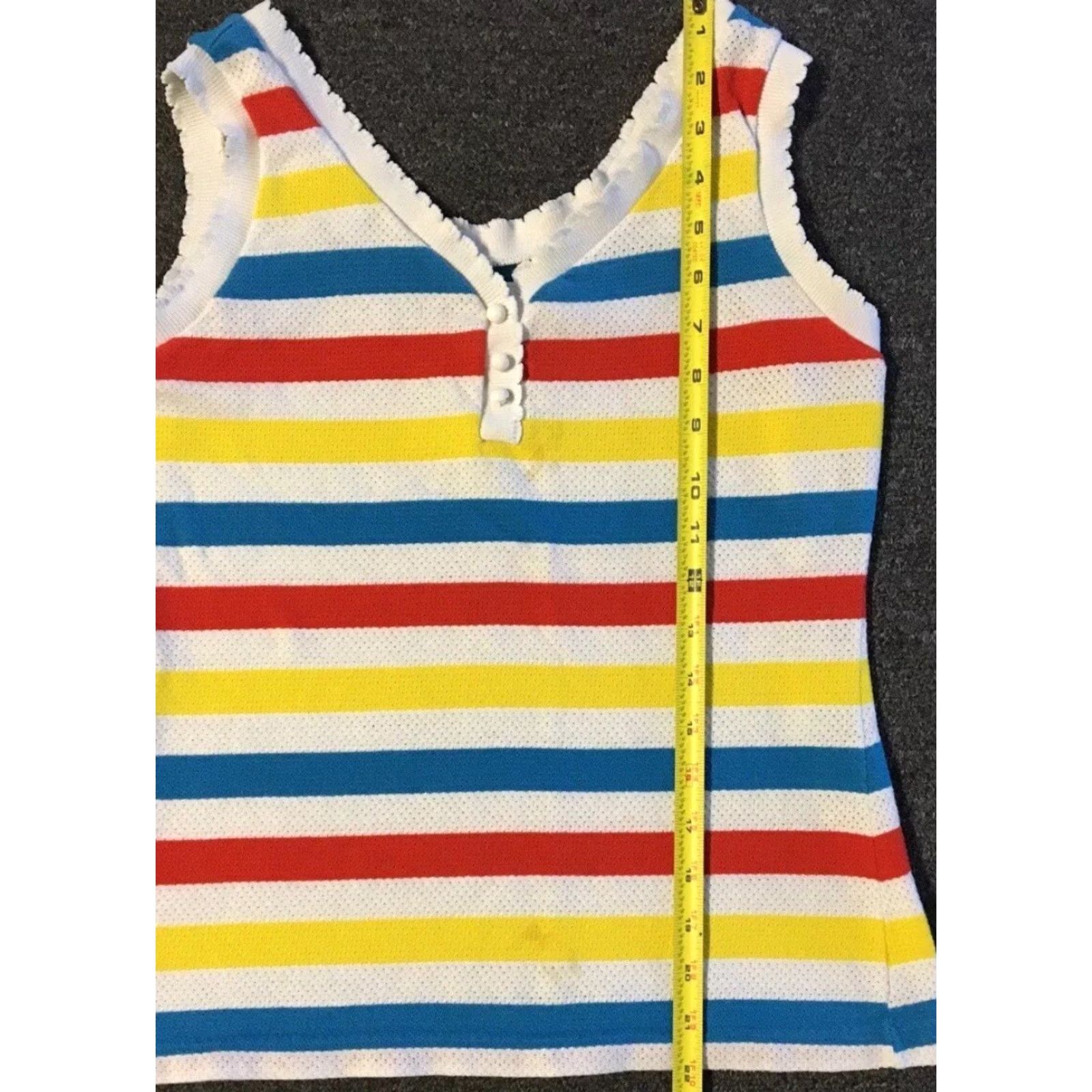 Vintage VINTAGE 70s 80s WOMEN'S Faded Striped Tank Top Shirt S Sleeveless White Size S / US 4 / IT 40 - 6 Thumbnail