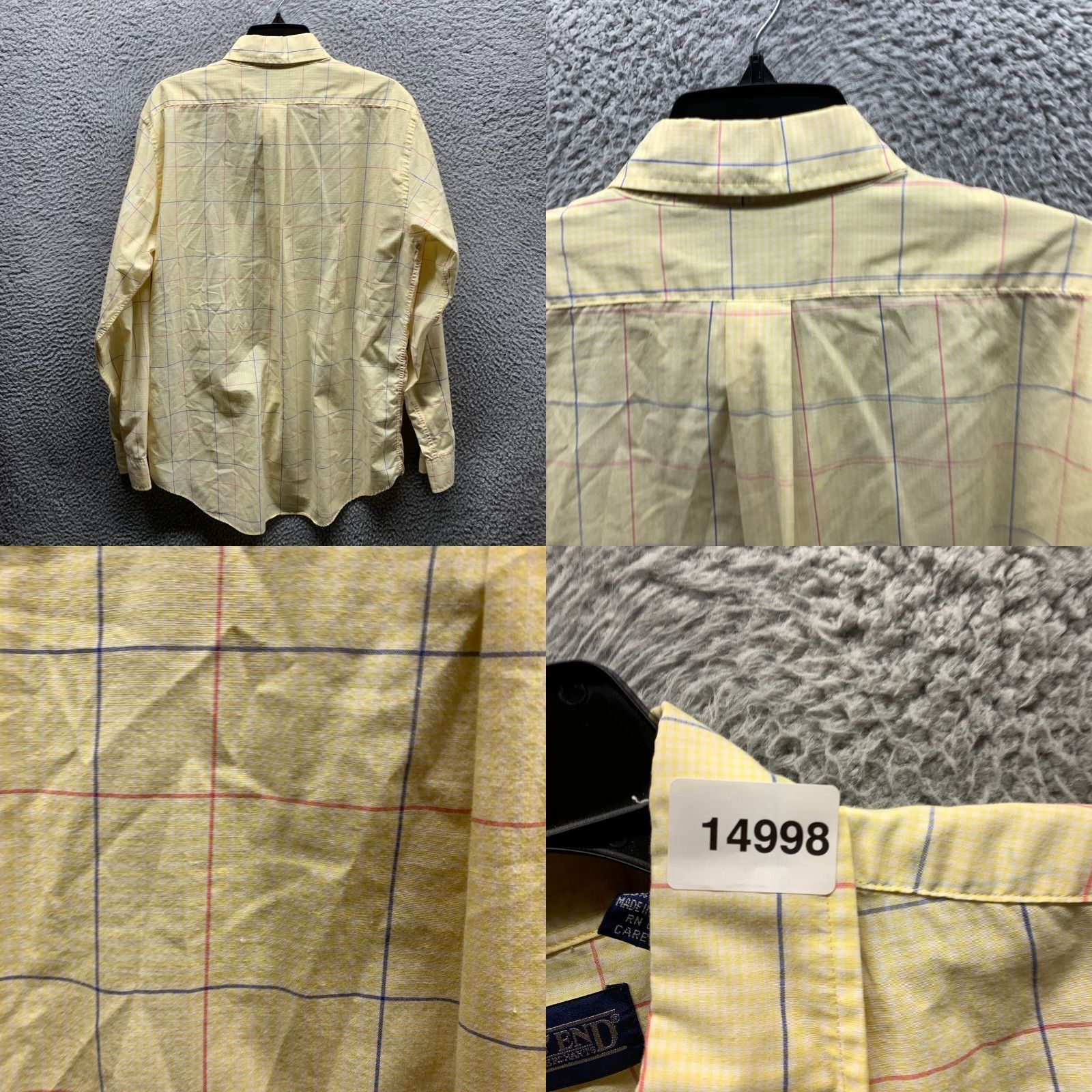 Lands' End VINTAGE Lands' End Shirt Adult Large 16.5 Yellow Button Up Casual Cotton Mens Size US XL / EU 56 / 4 - 9 Thumbnail