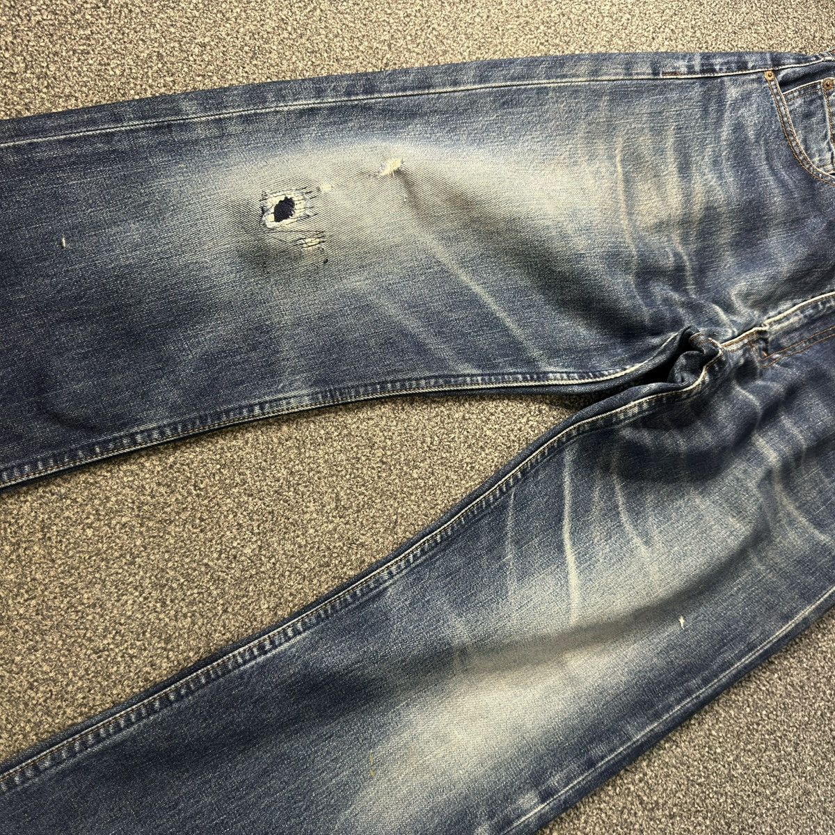 Engineered Garments × Levi's Vintage 90s Levis 503 Distressed Ripped Faded Aging Denim Size US 33 - 5 Thumbnail