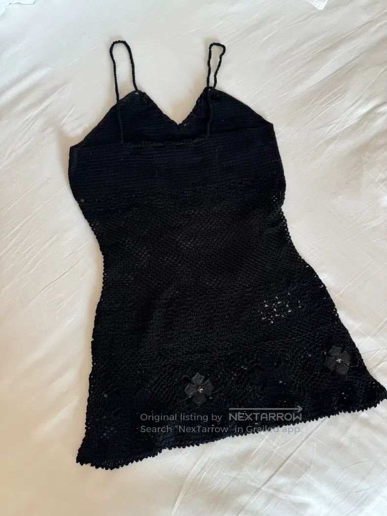 Chrome Hearts CHROME HEARTS Size S Cross-cut leather silver knit skirt Size S / US 4 / IT 40 - 6 Thumbnail