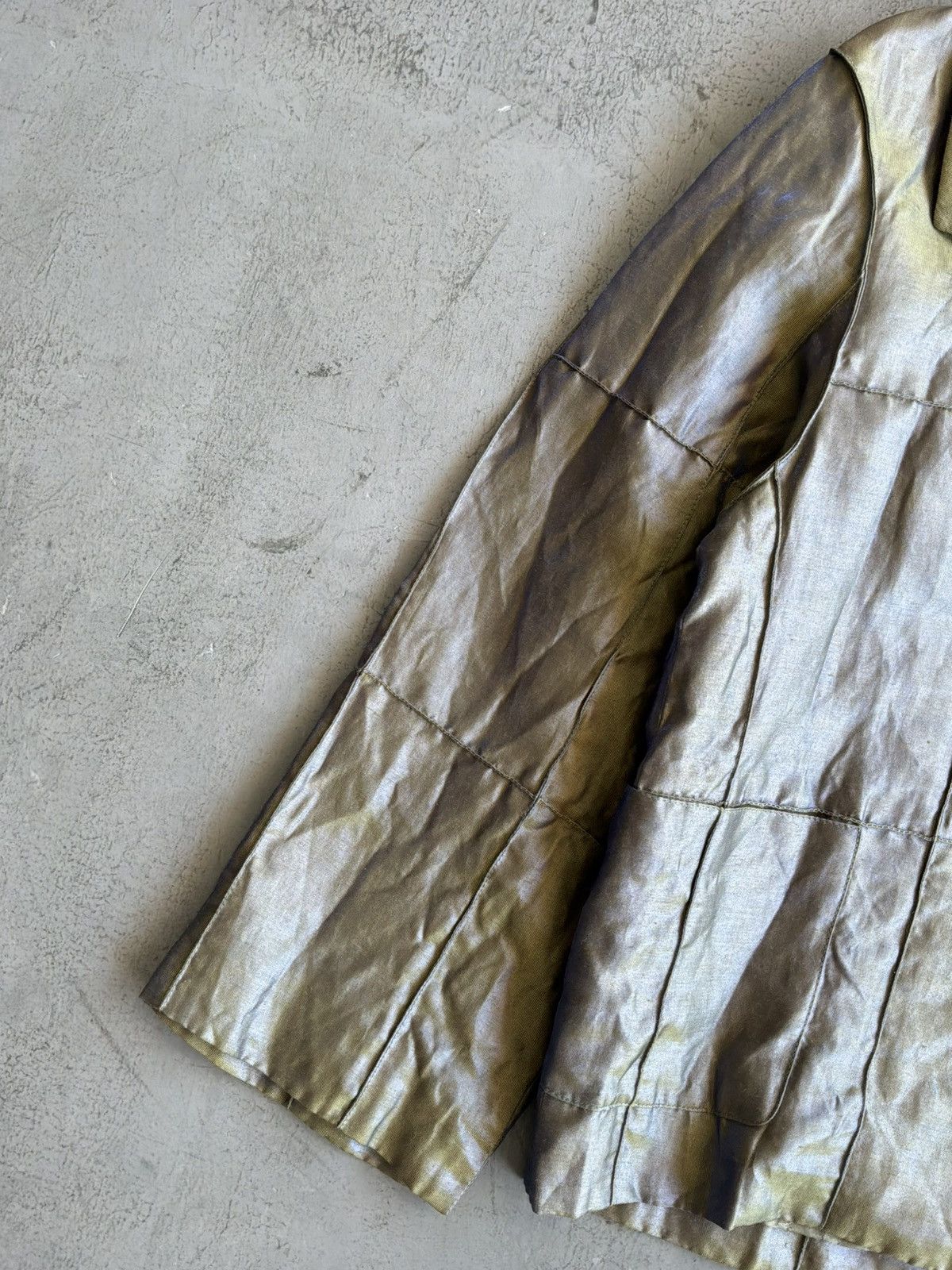 Chanel 1999 Chanel - Metallic Gold Silk Nylon Blazer Size M / US 6-8 / IT 42-44 - 7 Thumbnail