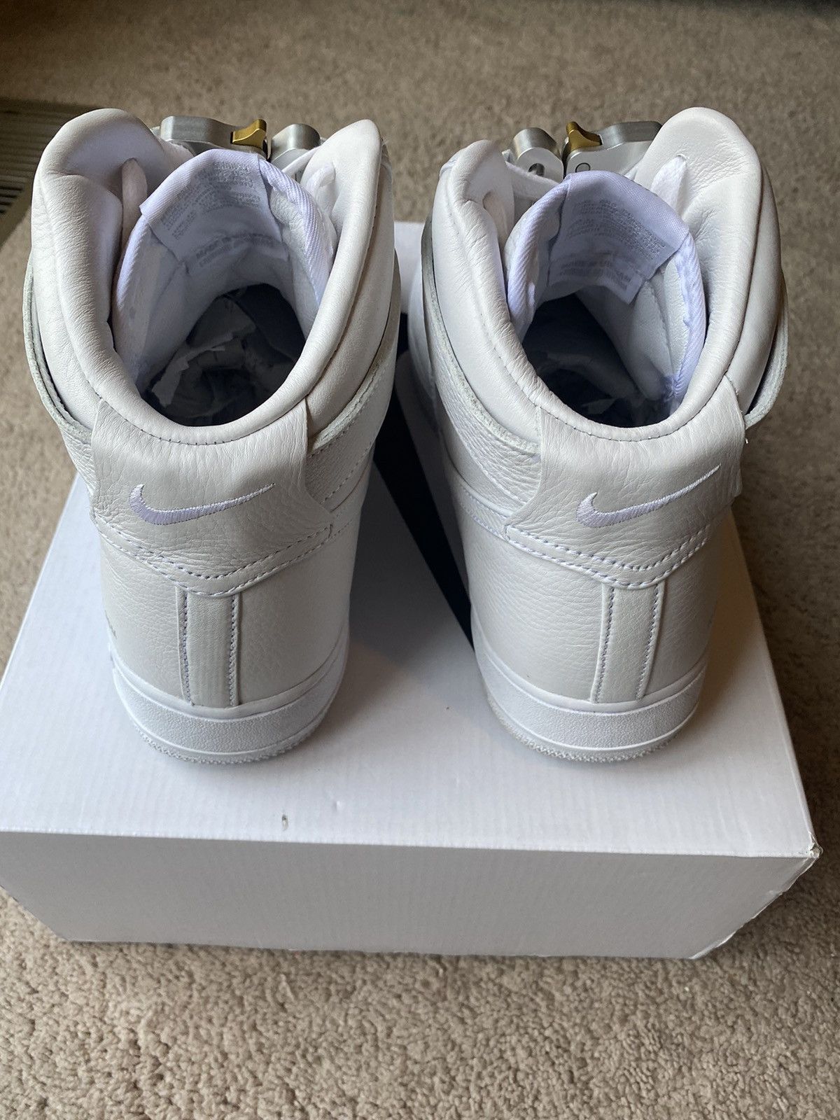 1017 ALYX 9SM × Nike Nike Air Force 1 Alyx Hi Triple White Size 13 Size US 13 / EU 46 - 6 Thumbnail